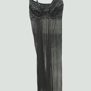 Women's Long Black Negligee